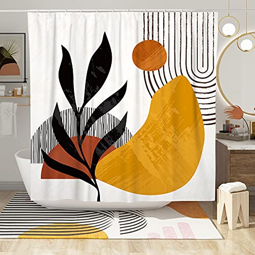 DESIHOM Mid Century Duschvorhang Abstrakter Duschvorhang Moderner Duschvorhang Boho Duschvorhang Polyester 183 x 183 cm Cover