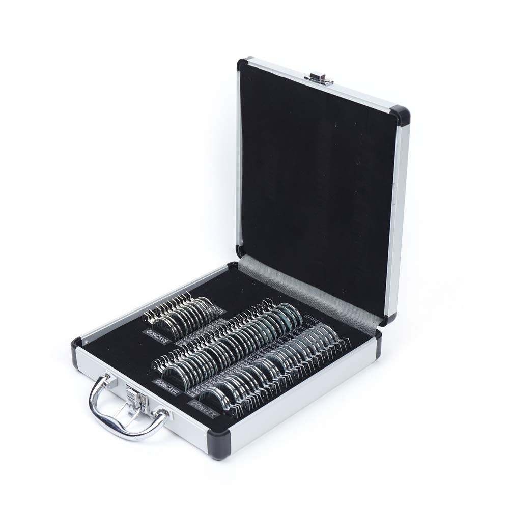 68Pcs Optometry Rim Case Kit, Aluminum Case Box Trial Frame with Metal Rim Ophthalmic Lenses Optical Trial Lens Set-image-44