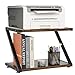 Soporte de impresora madera para dispositivos fax, libros, escáner, fotocopiadora, estantería, soporte impresora, organizador escritorio 2 niveles, oficina y hogar, con almohadillas antideslizantes