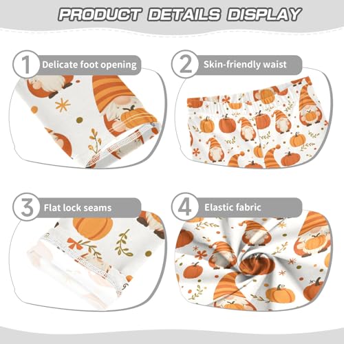 senya Girls Printed Leggings Yoga Pants Gnomes Holding Pumpkin Pattern for Kids in 4t to 10 Years, 4T3