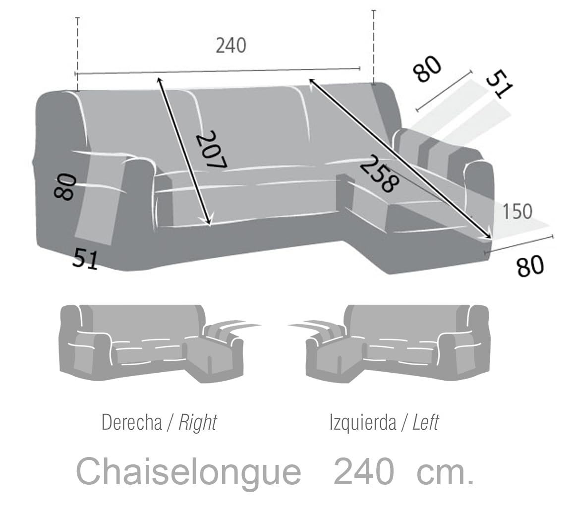 Copridivano Per Chaise Longue Estoralis | AVA | Copridivano Con Penisola | Tessuto Trapuntato J 1043154 Copridivano Lavabile 30 Gradi