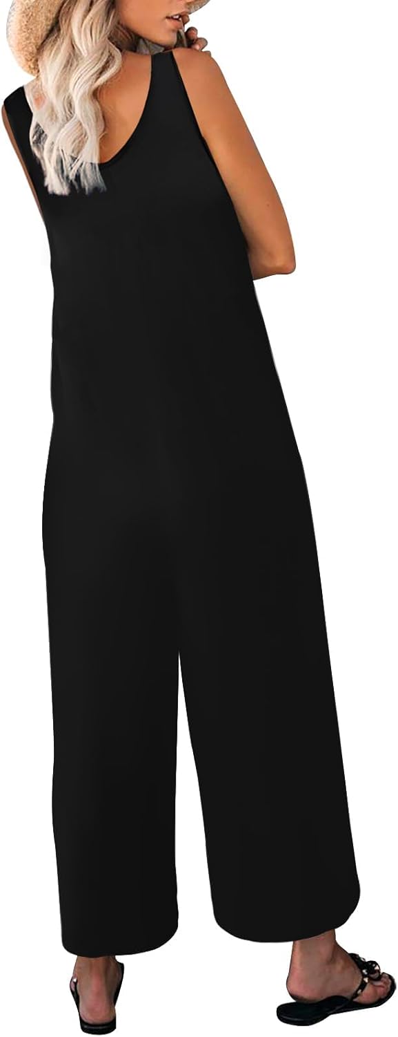 Muchpow Jumpsuits for Women Casual Summer Outfits Sleeveless Tank Jumpsuit Romper Long Pants Overalls with Pockets 2026 - Image 2