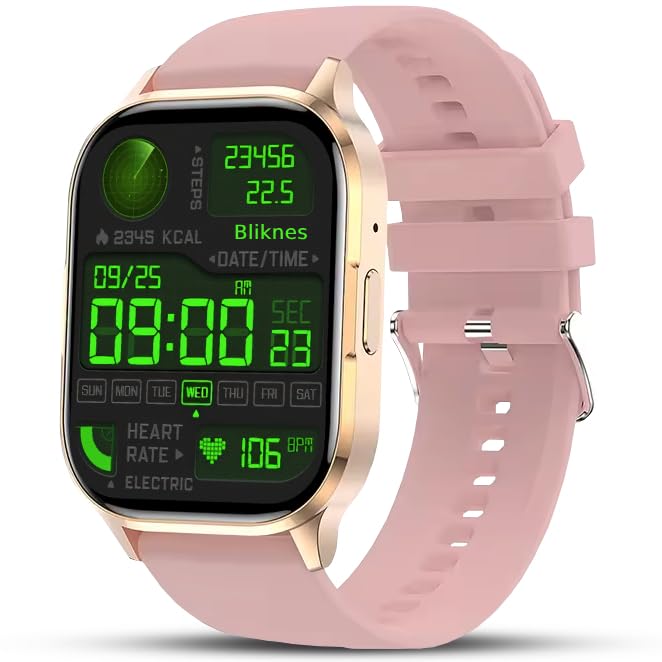 Deunis Bliknes K21 Smartwatch 2,01 Zoll für Damen Herren mit Telefonfunktion und Benachrichtigungen, kompatibel mit Android und iOS, Schlafmonitor, Schrittzähler, Fitness Tracker (K21 - Rosa)