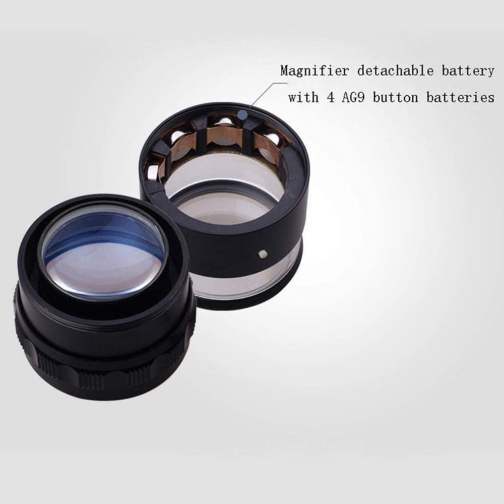 Vergrootglas met hand vasthouden, vergrootglas lezen reparatie 60 x keer mobiele telefoon met licht geleid high-definition poriën sieraden identificatie duivenoog Anniversary