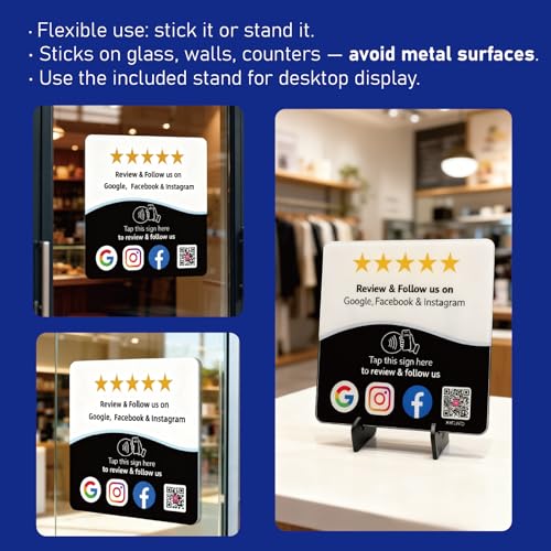 Review Tap Card & Social Media NFC Plate