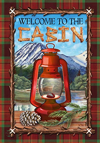 Cabin Lantern Summer House Flag Camping Canoe Mountains 28" X 40 Briarwood Lane #TOP4