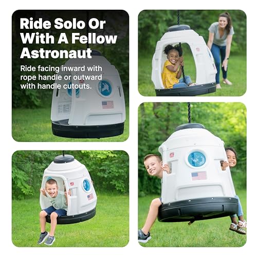 Step2 Space Capsule Swing for Toddlers, Kids Age 3-7 Years Old, Rocketship Outdoor Swing or Indoor Playhouse, Fits Up to 2 Kids, Easy Assembly - image 2
