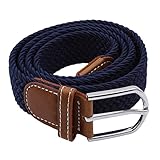 Größe:109.5*3.5cm VWH Komfortabel Leinwand Elastische Geflochtener Stretch Gürtel Stoffgürtel Flecht (Blau)
