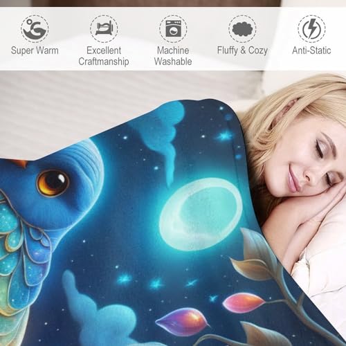 Couverture douce en flannel oiseau mignon pour réchauffer les cœurs