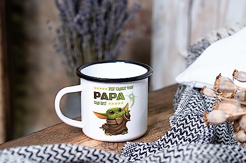 Das MIMIMI stark in dir ist auf den Sack gehen Emaille-Tasse Tasse Sprüchetasse Spaßtasse Geschenkidee Geschenketasse Kindertasse Kindergeschenk (weiß Emaille) (Papas Tasse)