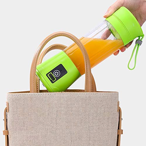 Licuadora portátil, mezclador personal de frutas recargable con USB, mini licuadora para batidos, azul 7