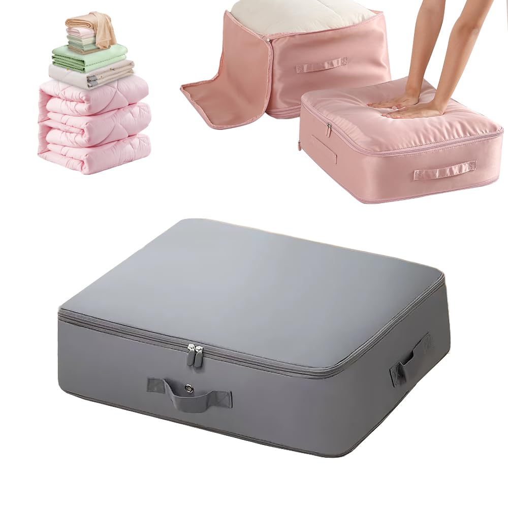 Ultra Space Saving Self Compression Organizer, 2025 NEW Storage Tote for Space Saving, Self Compression Moving Organizer Bags Heavy Duty for Comforter