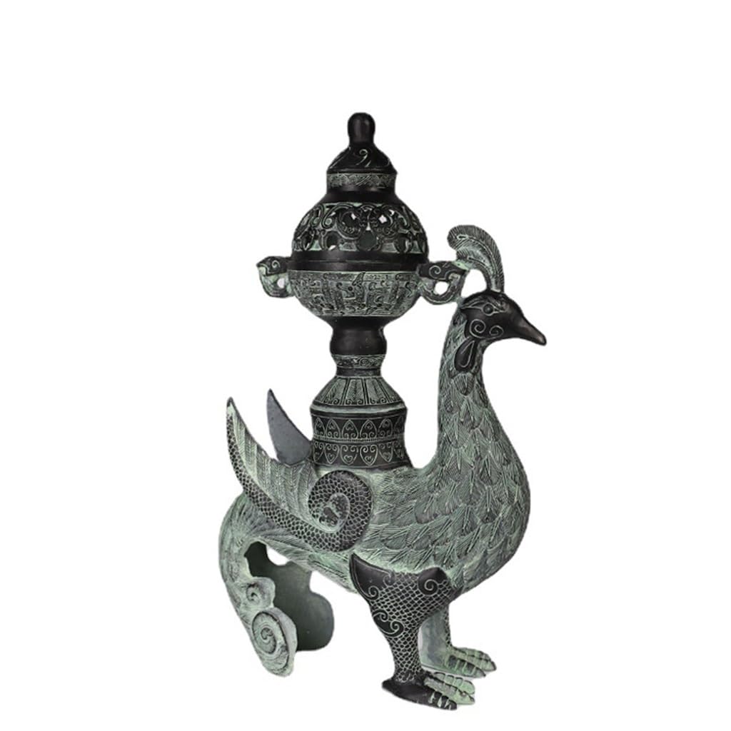 Soporte De Incienso Quemador de Incienso Antiguo de Bronce para Decorar con el Antiguo fénix Artefactos de Cobre