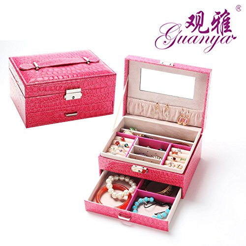 Generic Red High Grade Jewelry Display Box 2 Layers Ring Necklace