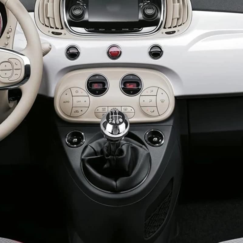 Copertura Cromata Pomello Cambio Per Fiat 500/500C 2007-2018 - 2 Pezzi, 6 Velocità, Design Sportivo - Foto 2