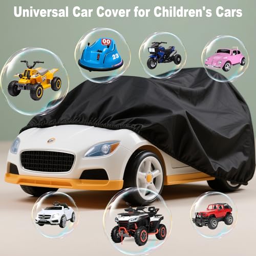 Image of Kids Ride On Toy Car Cover Waterproof Powered Wheels Cover for Best Choice Products Quad ATV Car 6V Kids Ride On Toy 12V Kid Toy Car Outdoor Protection Universal Kids Car Cover Dust Water Resistant UV