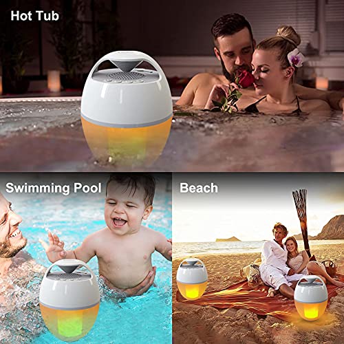 KingSom Bluetooth Lautsprecher mit Flammensimulation,Pool Lautsprecher mit Licht IP68 Wasserdicht Musikbox, Hi-Fi Stereo,Starkem Bass,Freisprechfunktion Tragbarer Lautsprecher für Dusche,Spa – Bild 8