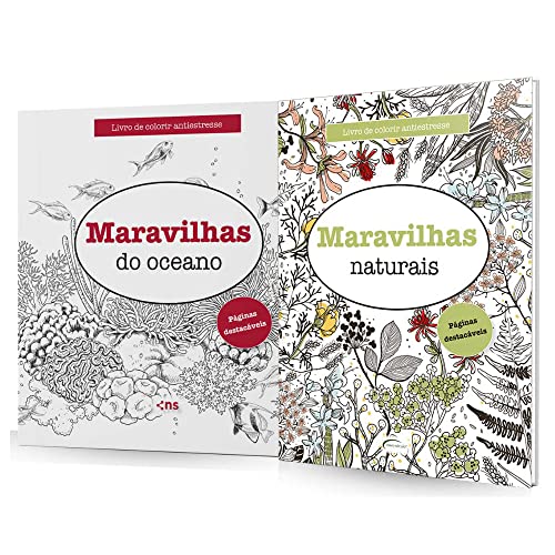 Kit 2 livros de colorir - Maravilhas Naturais e Maravilhas do Oceano