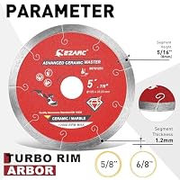 EZARC Diamant Trennscheiben 125mm, Diamantscheibe Feinsteinzeug, Diamanttrennscheibe für Fliesen, Keramik, Porzellan, zum Nassschneiden (2 Stück) – Ansicht 2