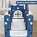 GarveeHome 8 in 1 Toddler Slide, Toddler Outdoor Playset with Slide, Climber, Tunnel, Basketball Hoop, Toy Storage and Telescope for Toddlers Age 1-3, Blue