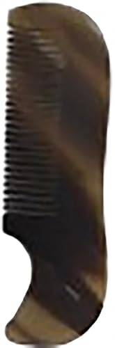 Miniatura 6 de Peine de cuerno de búfalo, tamaño para bigote y barba, peine de dientes finos con dientes lisos de tamaño pequeño para cabello grueso o fino para