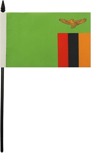 Miniatura 363 de Bandera de mesa Sierra Leona de 5 x 8 pulgadas, bandera de escritorio de Sierra Leona, 8.3 x 5.5 in, barra y base de plástico negro AZ FLAG