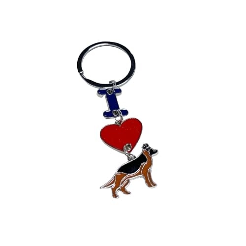MeiAOBest Llavero con colgante de perro con texto en inglés "I Love Dog"