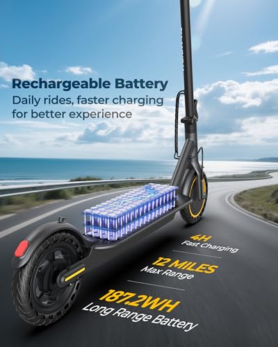 Image of WERHY Electric Scooter, 350W Powerful Motor & 8.5'' Solid Tire, 15 Miles
