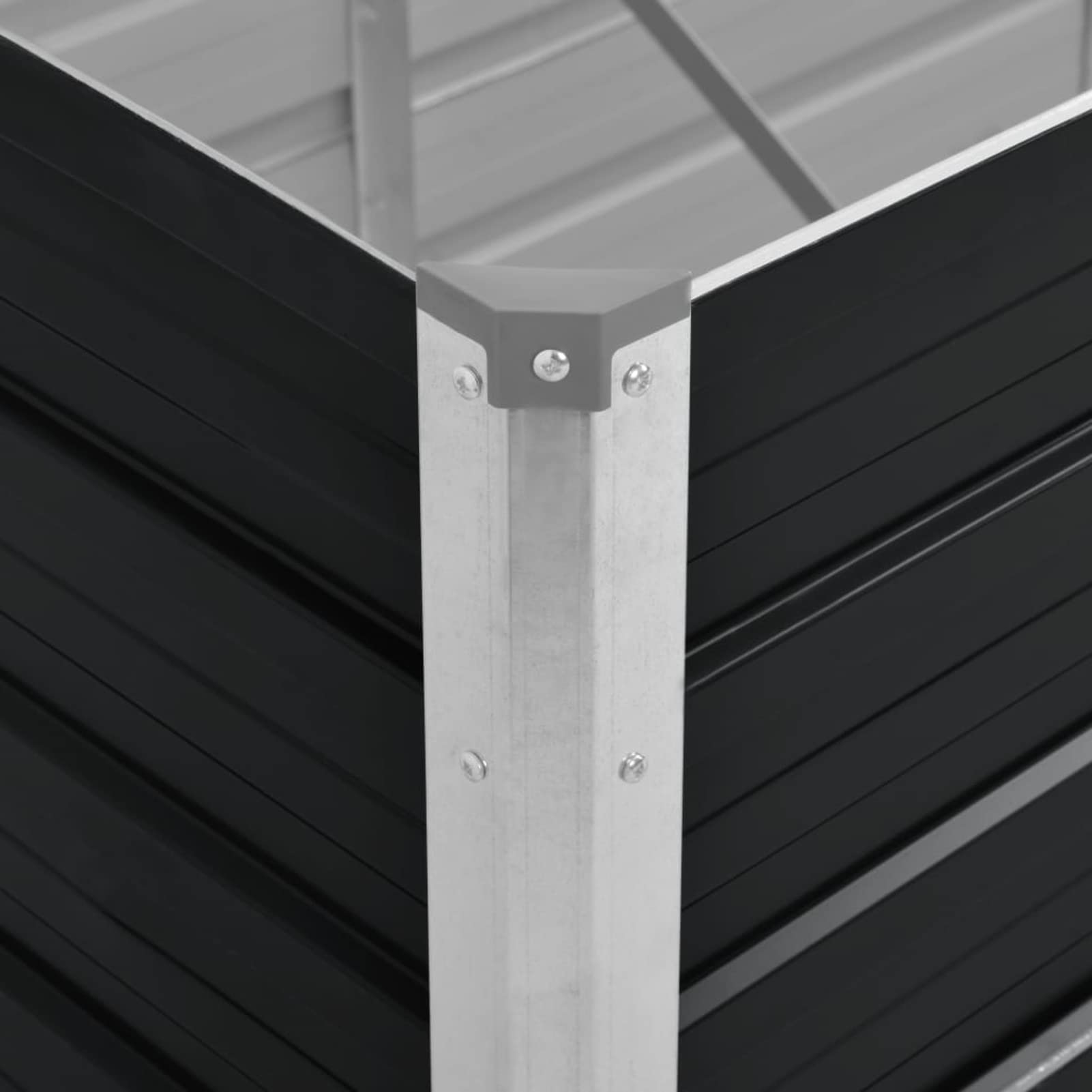 Arriate de Acero galvanizado Gris Antracita 100x40x77 cm Adecuado para Plantar Plantas y Flores, macetas de Exterior adecuadas para terrazas, Balcones y Patios