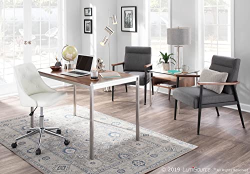 Woybr Pu, Foam, Chrome Marche Office Chair, 24Lx22.75Wx35H, Eggshell/Off White #TOP6