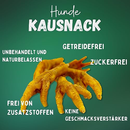 1kg Hühnerfüße getrocknet für Hunde Kausnack aus eigener Deutscher Herstellung - Hundeleckerli getreidefrei Hundesnack Kauartikel groß