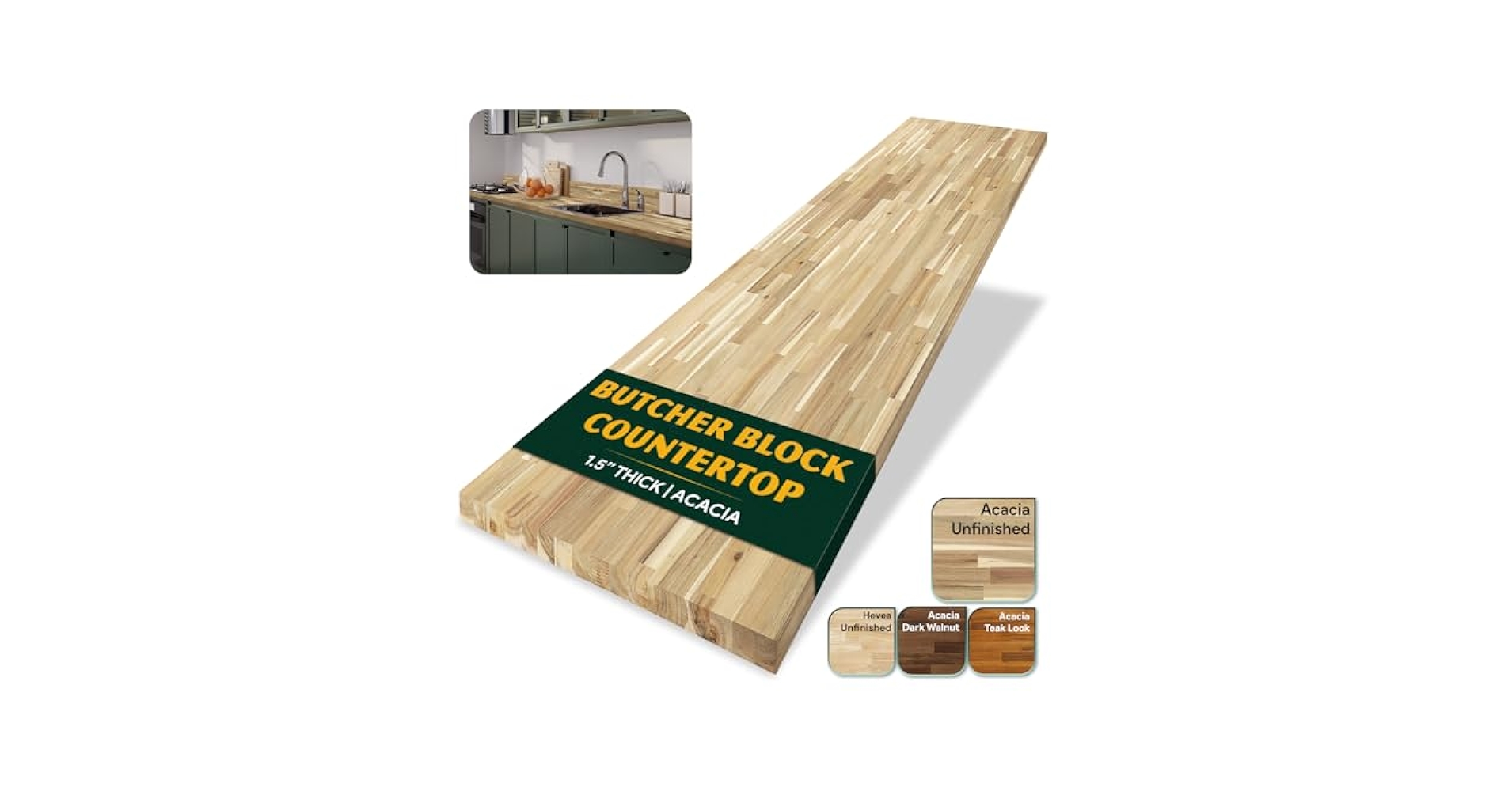 Amazon.com: Howizz Acacia Butcher Block Countertop 72 x 25 x