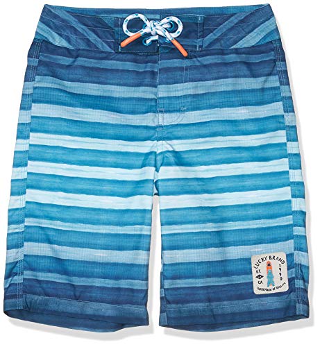 Lucky Brand Boys Swim Trunks, Ombre Stripe Bachelor Button, 12