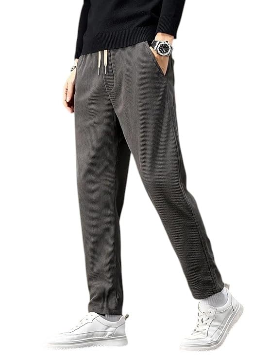 Image of NoseQueen Men's Corduroy Relaxed Fit Stretchable & Comfortable Sweatpant Trousers Pant