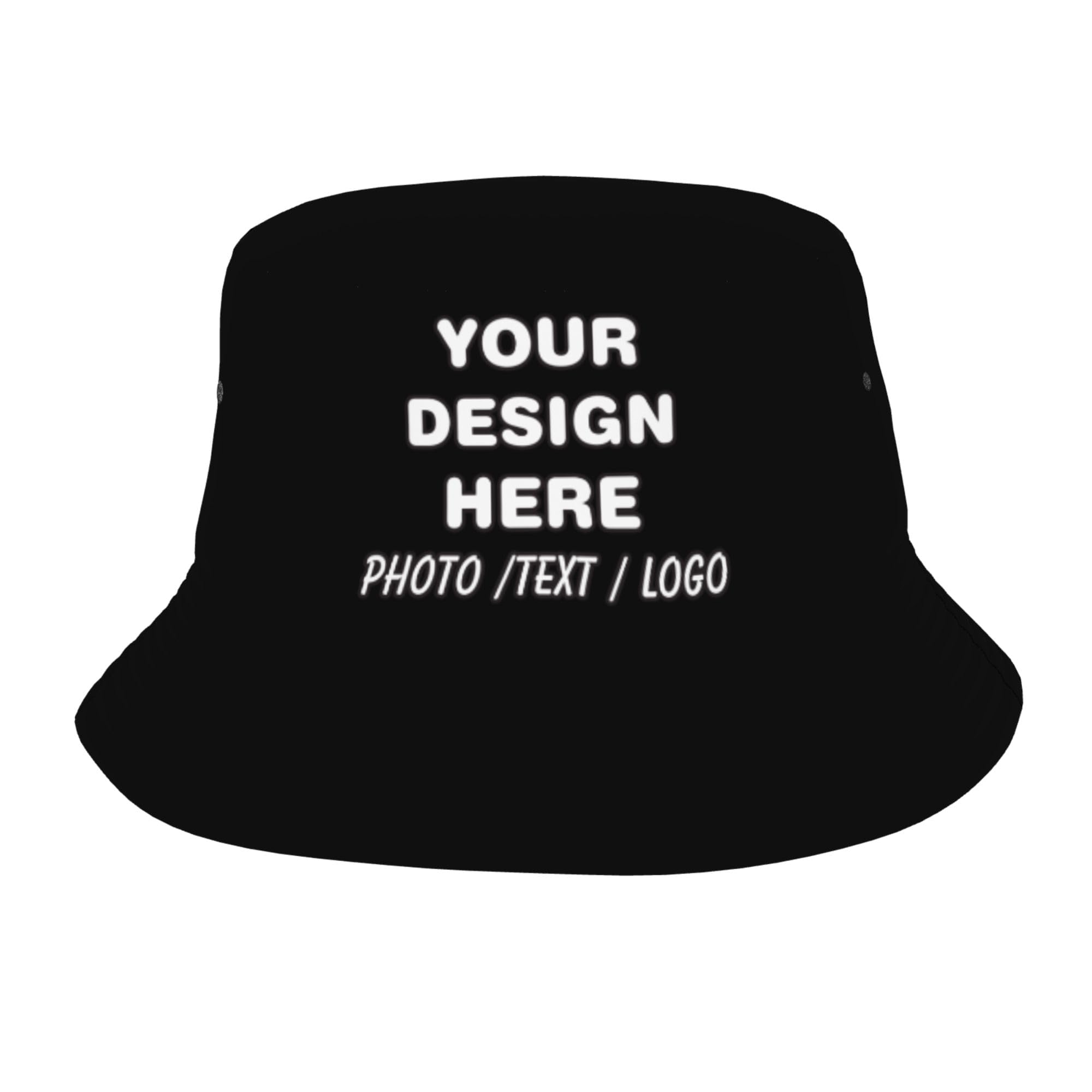 Custom Design Your Own Hat - Personalized Logo Text Bucket Hat for Men - Black