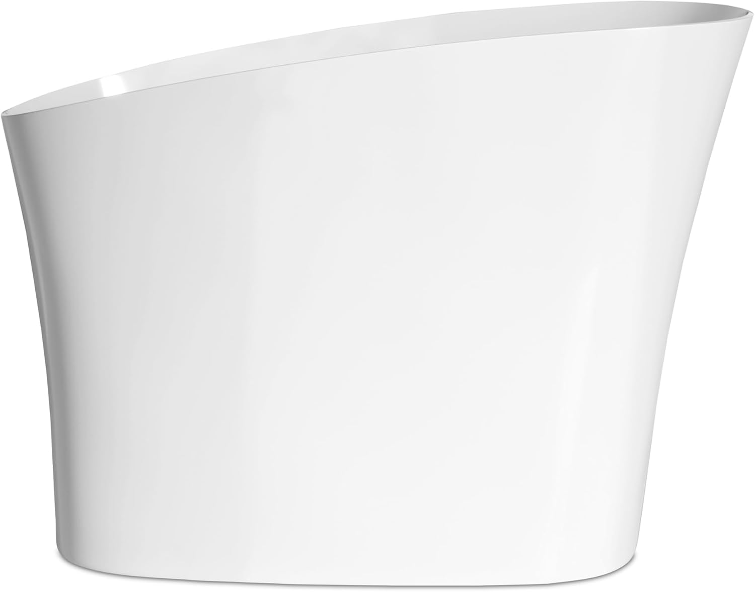 Swiss Madison Cascade II 48" Single Slipper Japanese Soaking Freestanding Bathtub in Matte White, Stool Included
