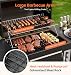 DKIEI BBQ Grill, Large Barbecue Grill Outdoor with Side Table & Air Vents, Portable Charcoal BBQ Grill with Lifting Charcoal Tray, Warming Rack, Temperature Gauge, Outdoor Smoker for Camping Garden