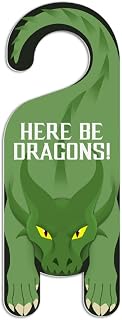 GRAPHICS & MORE Dragon Green Do Not Disturb Plastic Door Knob Hanger Sign - Here be Dragons!