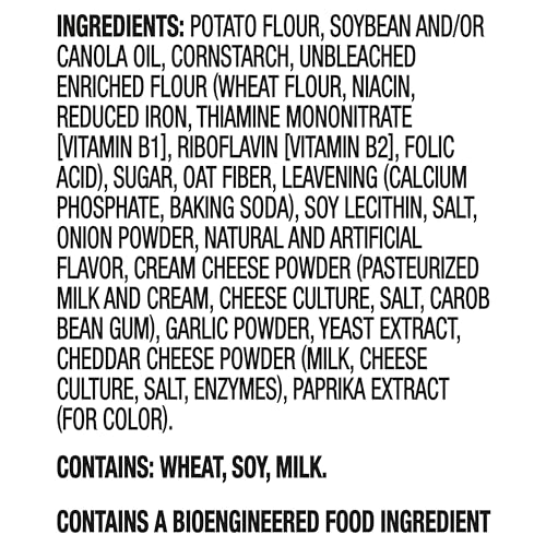 RITZ Crisp and Thins Cream Cheese and Onion Chips, Party Snacks, Bulk Snacks, 6 - 7.1 oz Bags