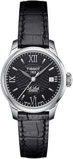 Womens Le Locle 316L Stainless Steel case Swiss Automatic Watch, Black, Leather, 12 (T41112357)