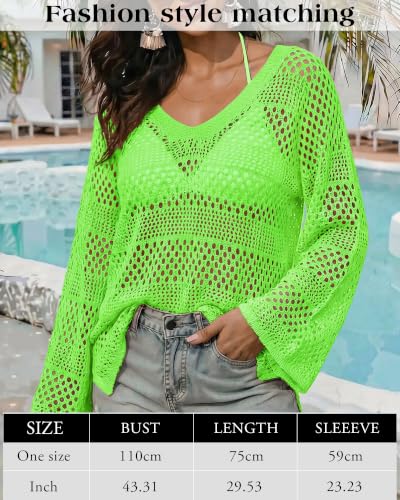 Image of CoCozy Crochet Cover Up for Women Mesh Hollow Out Bikini Cover Ups for Swimwear Summer Swimsuit 2026