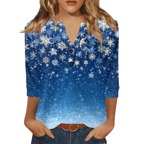 Generisch Weihnachtsbluse Damen Weihnachtshemden Weihnachtskariertes Hemd Weihnachtsshirt Familie Weihnachten Langarmshirt Weihnachtskleid Langarm...