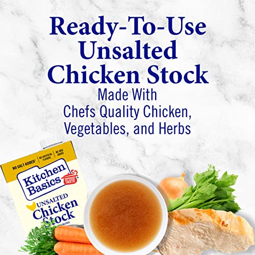 Kitchen Basics Unsalted Chicken Stock, 32 Oz Carton