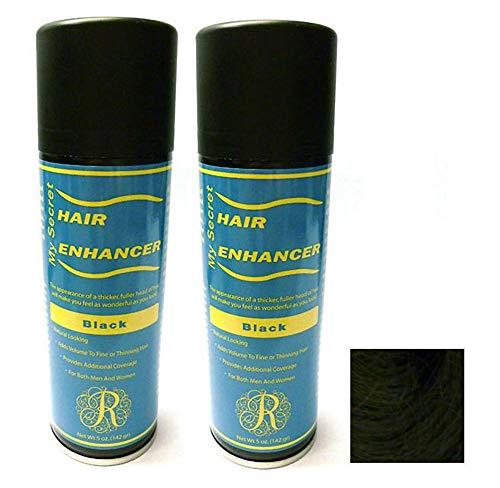 My Secret Hair Enhancer BLACK for thinning hair loss 5 oz Spray, Two Pack