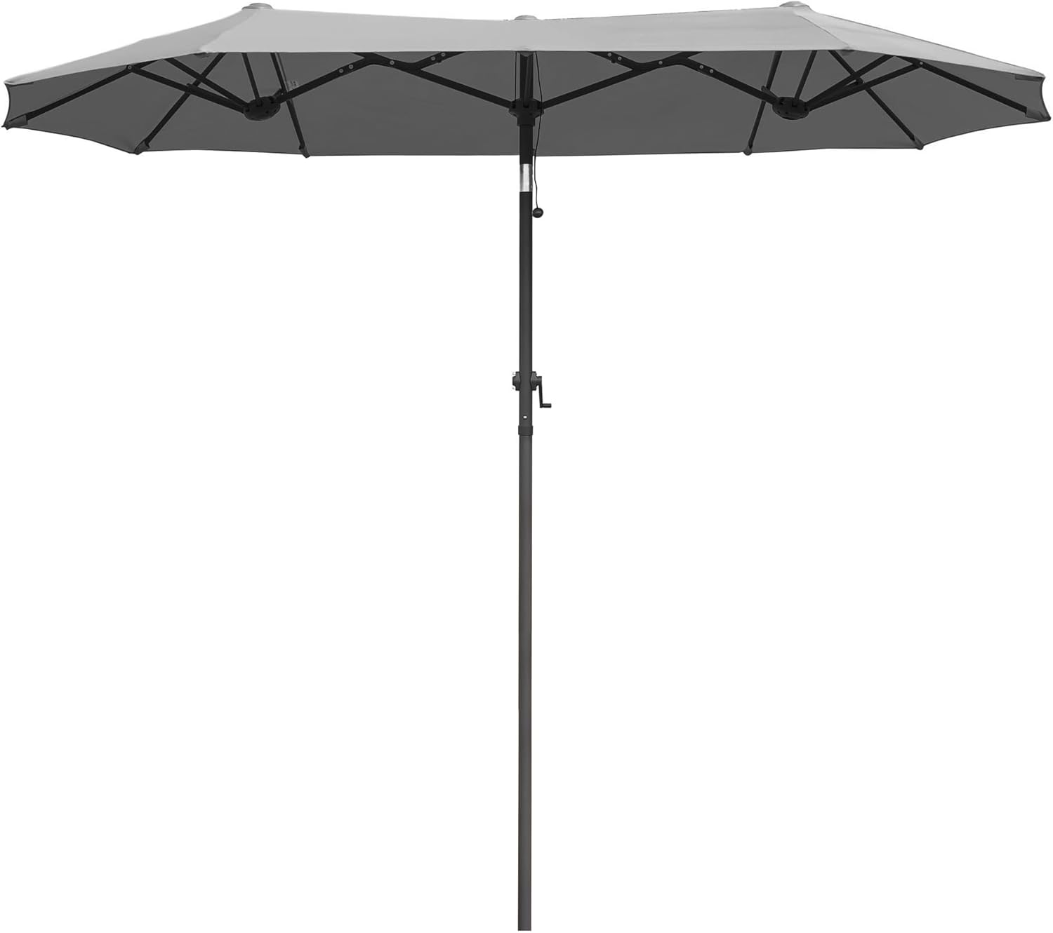 13FT Double-Sided Patio Umbrella with Crank Handle, Large Outdoor Market Umbrella with 12 Steel Ribs, Polyester UV Resistant Canopy, Rectangle Patio Umbrella for Garden Backyard Pool Deck