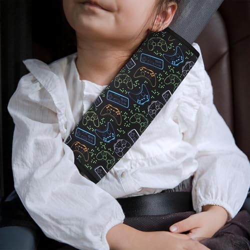Image of YR Seat Belt Cover for Kids, Soft Comfort Seat Belt Cushion for Children, Cute Cartoon Pattern Car Seat Belt Pads Cover for Girls and Boys, 1 Pack (Game)