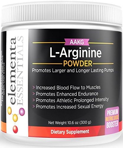 Elementa Essential L-Arginine Powder 10.6oz (300g) | Pure AAKG Supplement | Nitric Oxide Booster | Help Build Muscle and Increase Strength