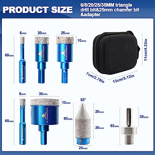 9-Piece Diamond Drill Bit Set For Ceramic & Glass - Tile, Porcelain, Marble Hole Saws (5mm To 12mm) - View #11