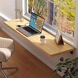 Cact - Scrivania pieghevole da parete in legno per Smals | Tavolo salvaspazio versatile da 80 x 30 cm con staffe per mensole, ideale per lavanderia e wortat
