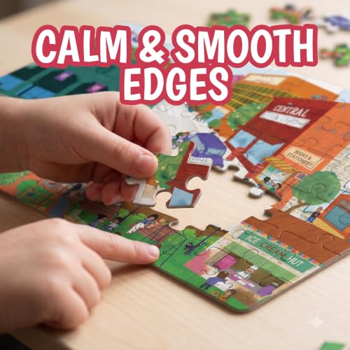 Image of The Curious Bees - Seek & Spot Puzzle & Game - Busy City Puzzle | 60 Pieces + 10 Seek Cards | Gifts for Boys and Girls Ages 4-8 | BIS Approved | Made in India